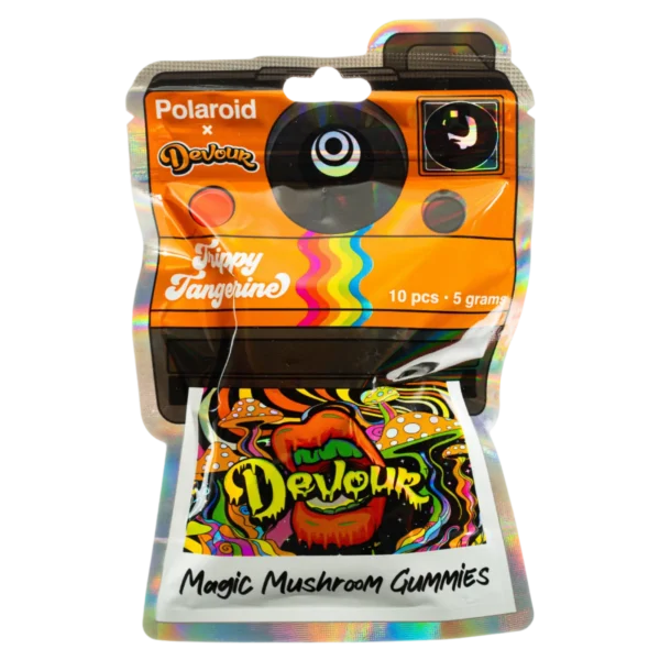 Polaroid x Devour 5g Magic Mushroom Gummies – Trippy Tangerine